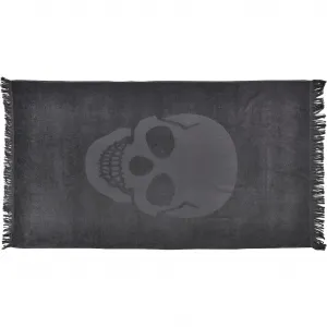 Полотенца для хаммама Череп с впитывающей махровой внутренней стороной, идеальны как для сауны, так и для пляжа Done., антрацит