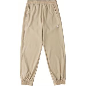 Повседневные брюки унисекс из льна бежево-желтые MLB