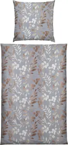 Постельное белье бежево-серое 1x 155x200 см + 1x 80x80 см Erwin Müller