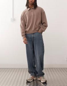 Джинсы средней посадки X001 Antifit в цвете «синий мрамор» Collusion