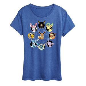 Футболка Plus с рисунком Pokemon Eevee Evolution, цвет Heather Royal Blue