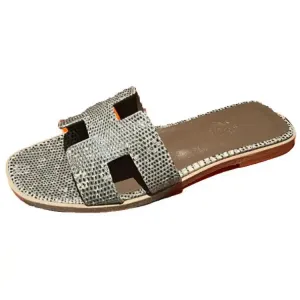 Тапочки-слайды женские, цвет дерева HERMES, Wood Color