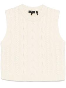 Theory жилет фактурной вязки, белый