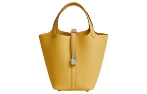 Пикотин из кожи Clemence Bullock корзинка сумка ведро женская Sunshine Gold HERMES