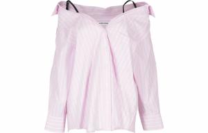 Alexander Wang Рубашка T By Off Shoulder Boyfriend Charm Bra Strap Light Pink/White