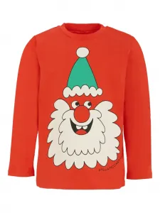 Лонгслив с изображением лица Санты Stella McCartney Kids, красный