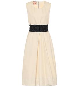 Платье миди из смесового хлопка Plan C, White Zinc