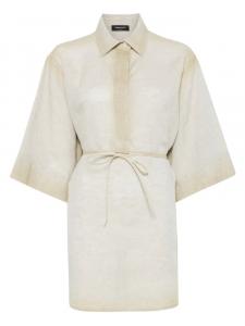 Льняной топ-туника Fabiana Filippi, нейтральный