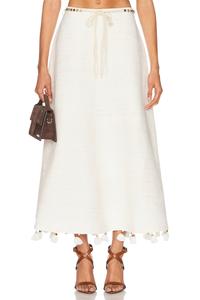 Юбка с отделкой из бусин Rhiannon Zimmermann, Cream