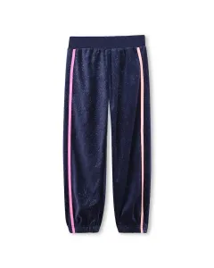 Блестящие бархатные спортивные брюки для малыша Billieblush, темно-синий