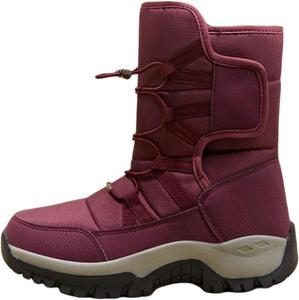 Женские зимние уличные сапоги ZQW, водонепроницаемые, с термоизоляцией, с меховой подкладкой, утолщенные, нескользящие, для походов, теплые, на липучке, Red