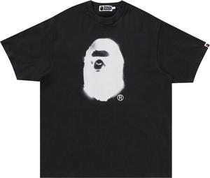 Футболка BAPE Spray Ape Head Garment Dyed Relaxed Fit 'Black', черный