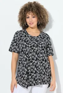 Блузка с короткими рукавами и принтом в виде бантов Ulla Popken, Black