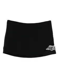 Мини-юбка с панелями, украшенными бисером Amen, черный