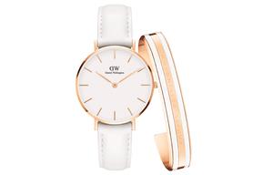 DW/DanielWellington Часы Daniel Wellington DW Watch & DW Bangle Wrist Watch Quartz Movement 32MM White Dial Women's Watch