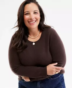 Свитер с круглым вырезом из 100% кашемира больших размеров Charter Club, коричневый