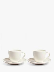 Фарфоровая чашка для эспрессо Wave Fine China с блюдцем John Lewis, Set of 2, 90ml
