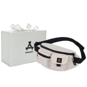 KONADCT Нейлоновая наплечная сумка Поясная сумка Кроссбоди Слинг-сумка унисекс черно-белая, White Box