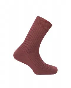 Белые вязаные мужские носки из 100% шерсти в рубчик Punto Blanco, цвет Granate