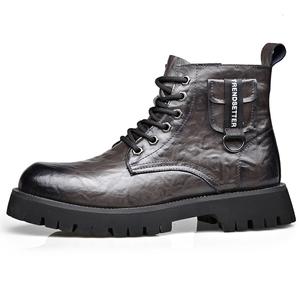 YEDANI Мужские ботинки Martin черно-коричневые - коричневые (на флисовой подкладке), цвет Coffee (Fleece-Lined)