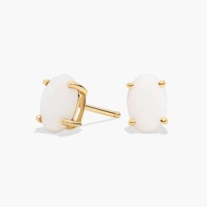 Серьги-гвоздики с опалом овальной формы из желтого золота 14 карат (7x5 мм) Blue Nile