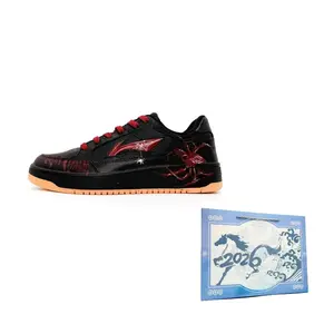 Кроссовки для скейтбординга Li-Ning Tianji Spider Abrasion Resistant низкие мужские black red