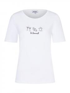 More & More Футболка с принтом на передней части и белыми стразами