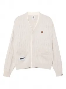 Кардиган с вышитым логотипом Aape By A Bathing Ape, кремовый