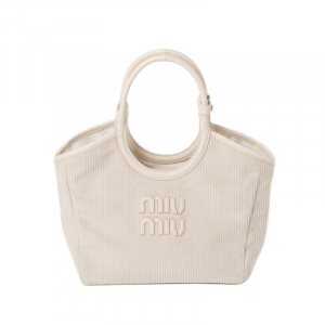 MIU MIU Сумка-шоппер Ivy Corduroy, шоппер, сумка через плечо, кроссбоди, маленькая женская сумка Pink Mist White