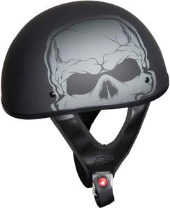 Шлем мотоциклетный Fulmer Shorty с принтом черепа, черный