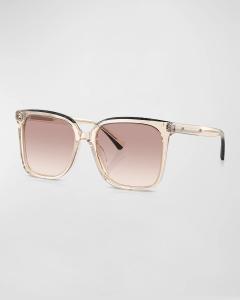 Изящные квадратные солнцезащитные очки из ацетата Brunello Cucinelli, персиковый