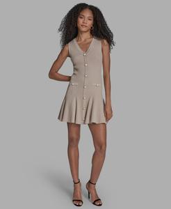 Женское платье-свитер на пуговицах спереди BCBG, PUMICE/GOLD