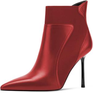 Женские ботильоны FOWT с заостренным носком, на каблуке-стилет, элегантные модельные ботинки для вечеринок и клубов, размеры 4-16 US, Red
