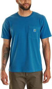 Футболка Carhartt с карманом, расслабленного кроя, окрашенная в процессе пошива, Deep Lagoon