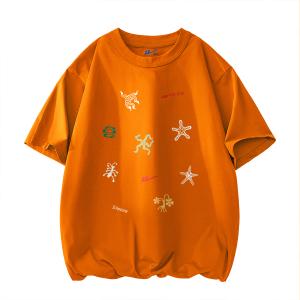 Футболка Unisex Crew Neck Moderate Heavyweight WARRIOR, оранжевый (heavyweight and 100% cotton)