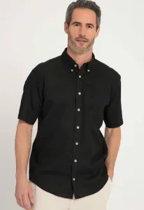 Рубашка с короткими рукавами, воротником на пуговицах, современного кроя. Jp1880, Black