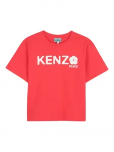 Футболка с цветочным логотипом Kenzo Kids, красный