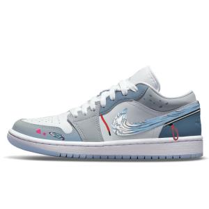 Jordan Баскетбольные кроссовки Air 1 Low Top Vintage, женские, серые, белые, синие