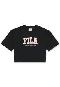 Одежда rifredi, укороченная футболка свободного кроя с графическим принтом. Fila, Black