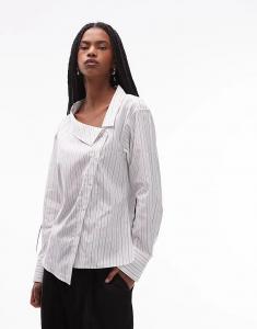 Асимметричная блузка ARKET с запахом и отложным воротником, цвет «кремовый»