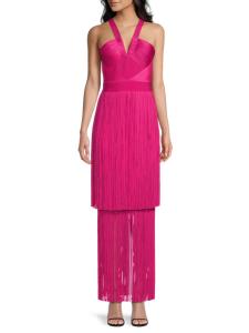 Макси-платье Margaret с бахромой Hervé Léger, цвет Magenta