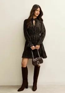 Мини-Платье с анималистическим принтом и завязками на шее New Look, Brown Pattern