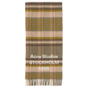 Acne Studios Вязаный шарф из шерсти и нейлона, унисекс, оливково-зеленый/серый