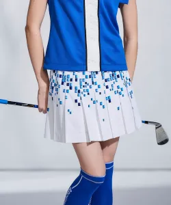 Дышащая водоотталкивающая юбка с мозаичным узором Archivio, цвет White X Blue (196)