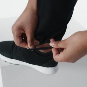 Женские базовые фитнес-леггинсы Domyos 500 серия чёрные со шнурком