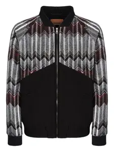 Куртка на молнии с узором "елочка" Missoni, черный