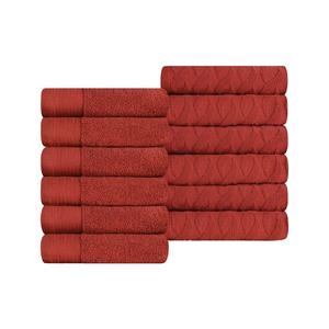 SUPERIOR Набор мочалок из турецкого хлопка с узором «елочка», 12 предметов, цвет Maroon