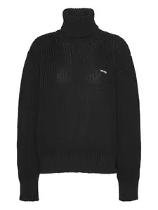 Свитер в рубчик с высоким воротником Rotate Birger Christensen, черный