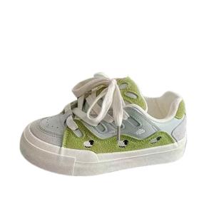 BINGO DUCK Женские противоскользящие и дышащие лоу-топ скейтбордские кроссовки Green - Grassland Green, цвет Grassland Green