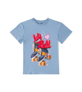 Футболка из хлопкового джерси с принтом Stella McCartney Kids, Light Blue